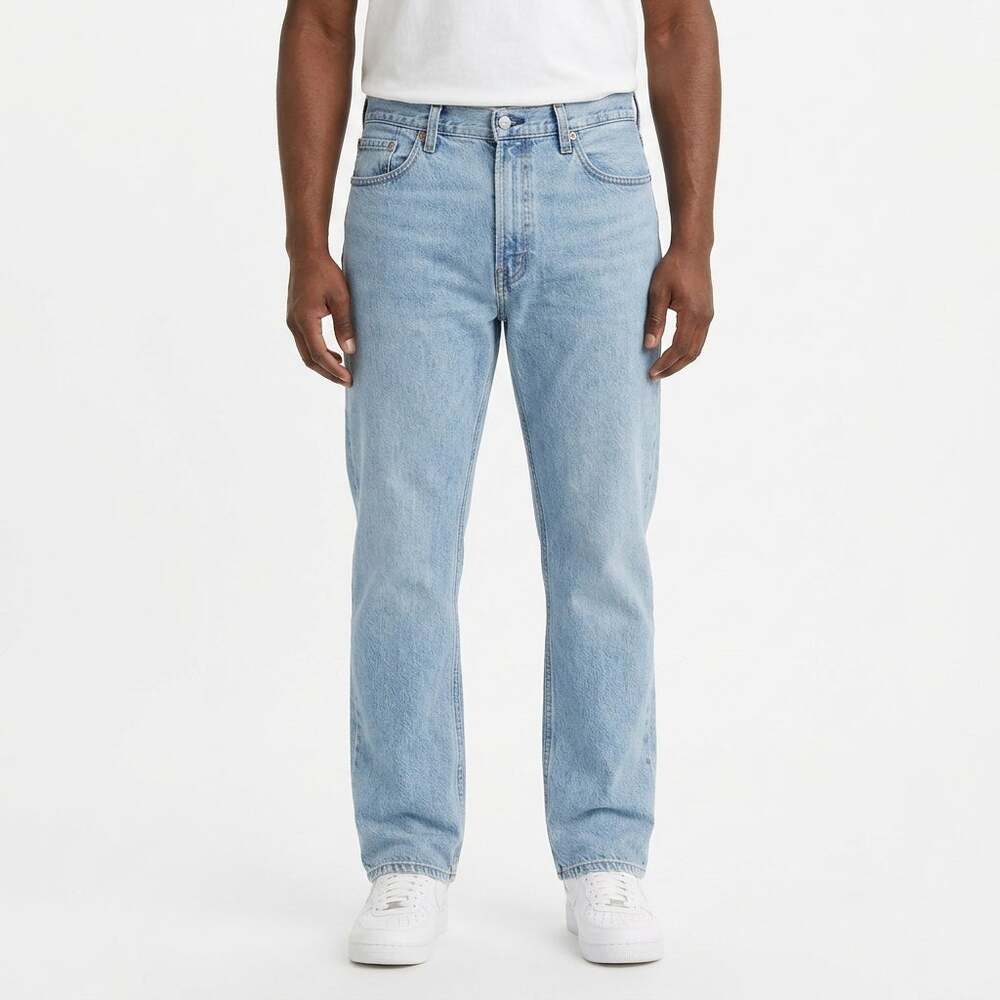 Levi's 505 Blue Light Wash Straight Leg Jeans Solid Men 40X36